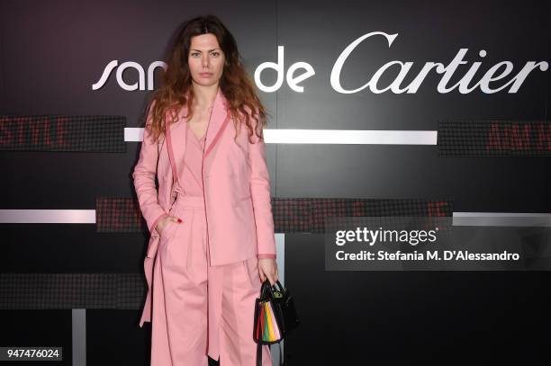 Sara Battaglia attends Cartier Legendary Thrill, Cocktail Party on April 16, 2018 in Milan, Italy.