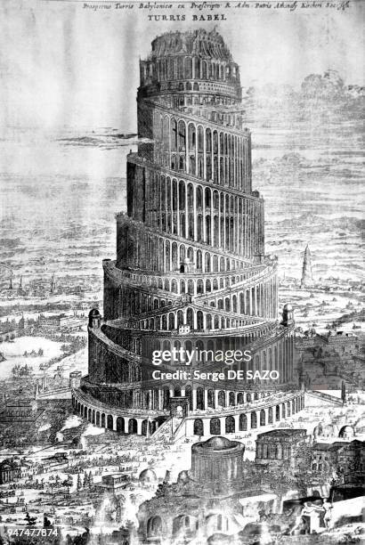 Représentation de la tour de Babel.