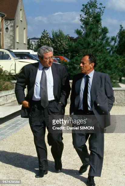Politicians Jean Paul Huchon And Michel Rocard, Conflans Ste Honorine, September 5, 1994.