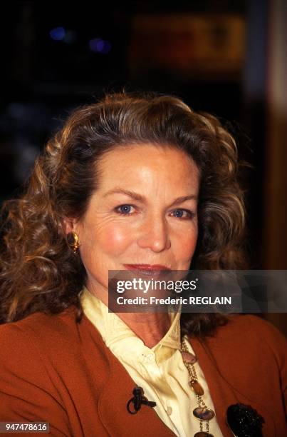 Actress Alexandra Stewart On Set Of TV Programme La Marche Du Siecle, Paris, December 19, 1994.