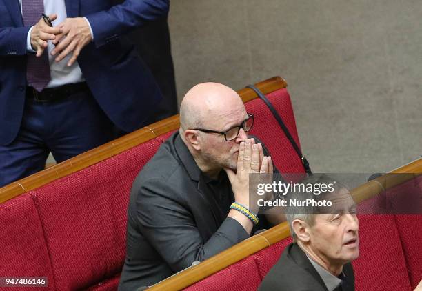 Lawmaker Roman Zvarych attends the Parliamentary session of Verkhovna Rada in Kyiv, Ukraine, April 17, 2018