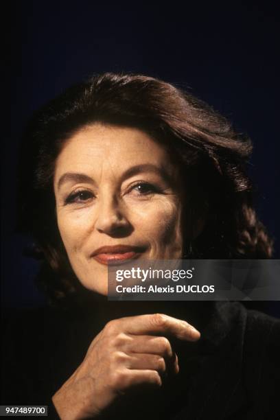 Actress Anouk Aimee On Set Of TV Programme Bouillon De Culture, Paris, December 10, 1993.