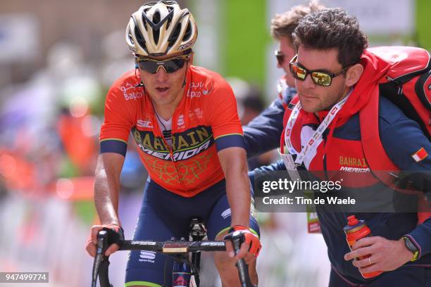 Arrival / Domenico Pozzovivo of Italy and Team Bahrain Merida / during the 42nd Tour of the Alps 2018, Stage 2 a 145,5km stage from Lavarone to Alpe...