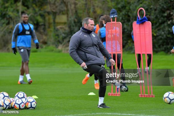 Assistant Manager Michael Appleton during the Leicester City training session at Belvoir Drive Training Complex on April 05 , 2018 in Leicester,...