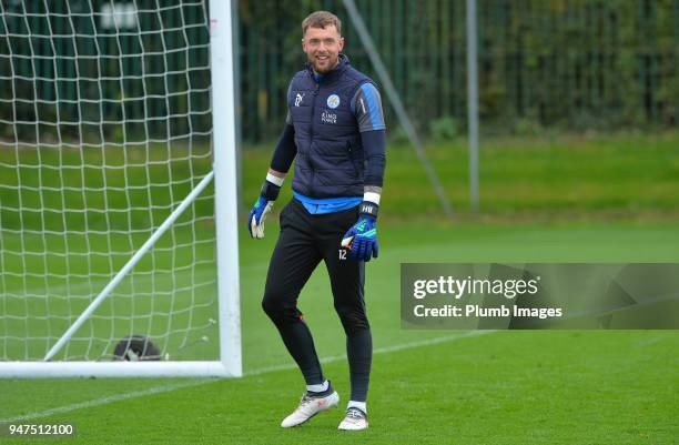 Ben Hamer during the Leicester City training session at Belvoir Drive Training Complex on April 05 , 2018 in Leicester, United Kingdom.