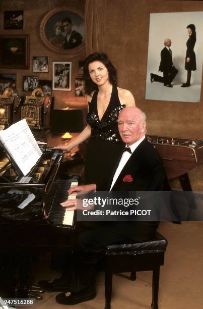 Eddie Barclay with his eighth wife Caroline, 1995.