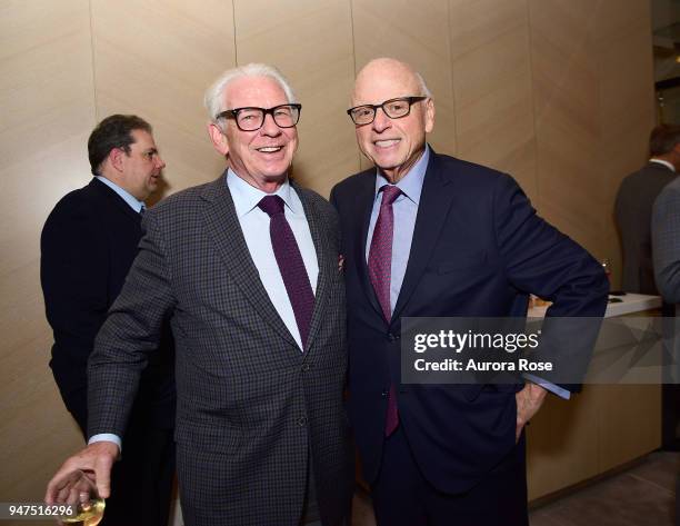 Bill Campbell and Howard M. Lorber attend Launch Of New Entity Withers Global Advisors at 432 Park Avenue on April 3, 2018 in New York City. Bill...