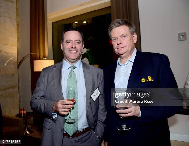 Jason Dinwoodie and Gerald Brix attend Launch Of New Entity Withers Global Advisors at 432 Park Avenue on April 3, 2018 in New York City. Jason...