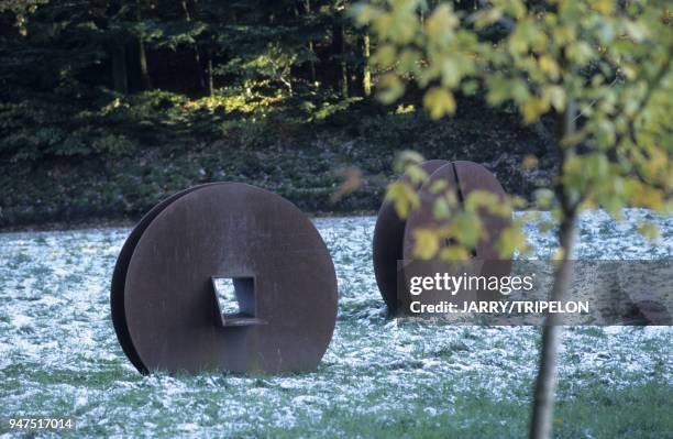 Sculpture by Jean Clareboudt -1992-, sculptures park, Art and Landscape International Center, Aldo Rossi and Xavier Fabre architects, Vassiviere...