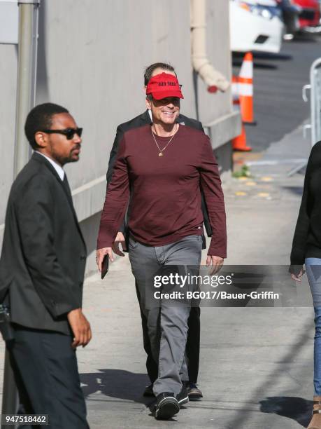 Rob Lowe is seen arriving at 'Jimmy Kimmel Live' on April 16, 2018 in Los Angeles, California.