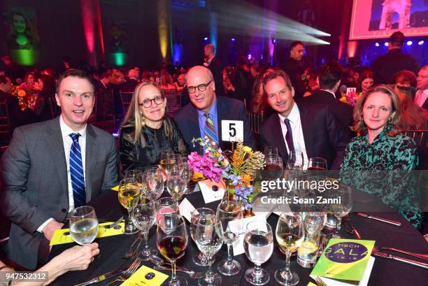 Michael Burke, Renee Richards, John Hill, Drakes Peery and Rita Peery attend NYU Tisch School of the Arts GALA 2018 at Capitale on April 16, 2018 in...