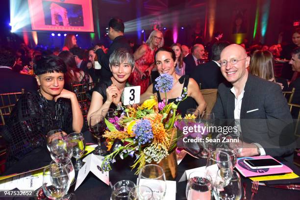 Sheena Matheiken, Sharon Chang, Susanne Cohen and Arthur Bastings at NYU Tisch School of the Arts GALA 2018 at Capitale on April 16, 2018 in New York...