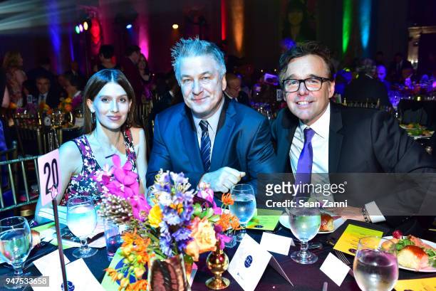 Hilaria Baldwin, Alec Baldwin and Chris Columbus attend NYU Tisch School of the Arts GALA 2018 at Capitale on April 16, 2018 in New York City.