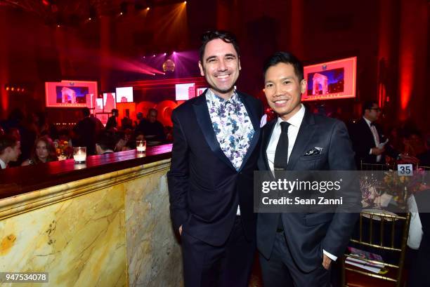 Marc Parees and Andrew Uriarte at NYU Tisch School of the Arts GALA 2018 at Capitale on April 16, 2018 in New York City.