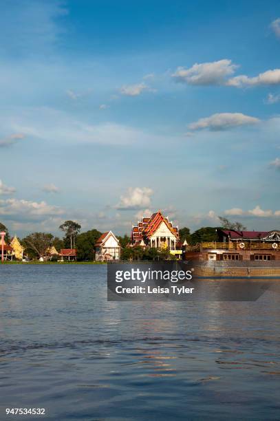 The Anantara Dream, a 100-year old refurbished teak river boat, on the Chao Praya River.