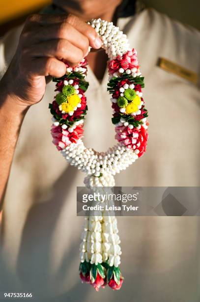 Phuang malai or flower garland presented when boaridng the 'Anantara Dream' for a cruise on the Chao Phraya river.