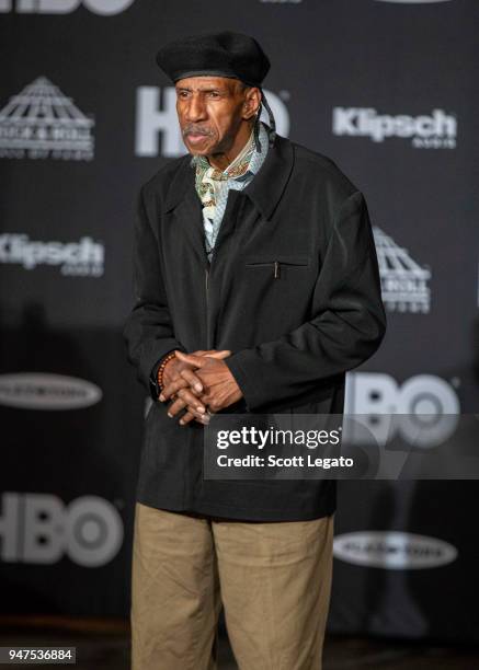 Nina Simone's brother, Sam Waymon attends the 33rd Annual Rock & Roll Hall of Fame Induction Ceremony at Public Auditorium on April 14, 2018 in...