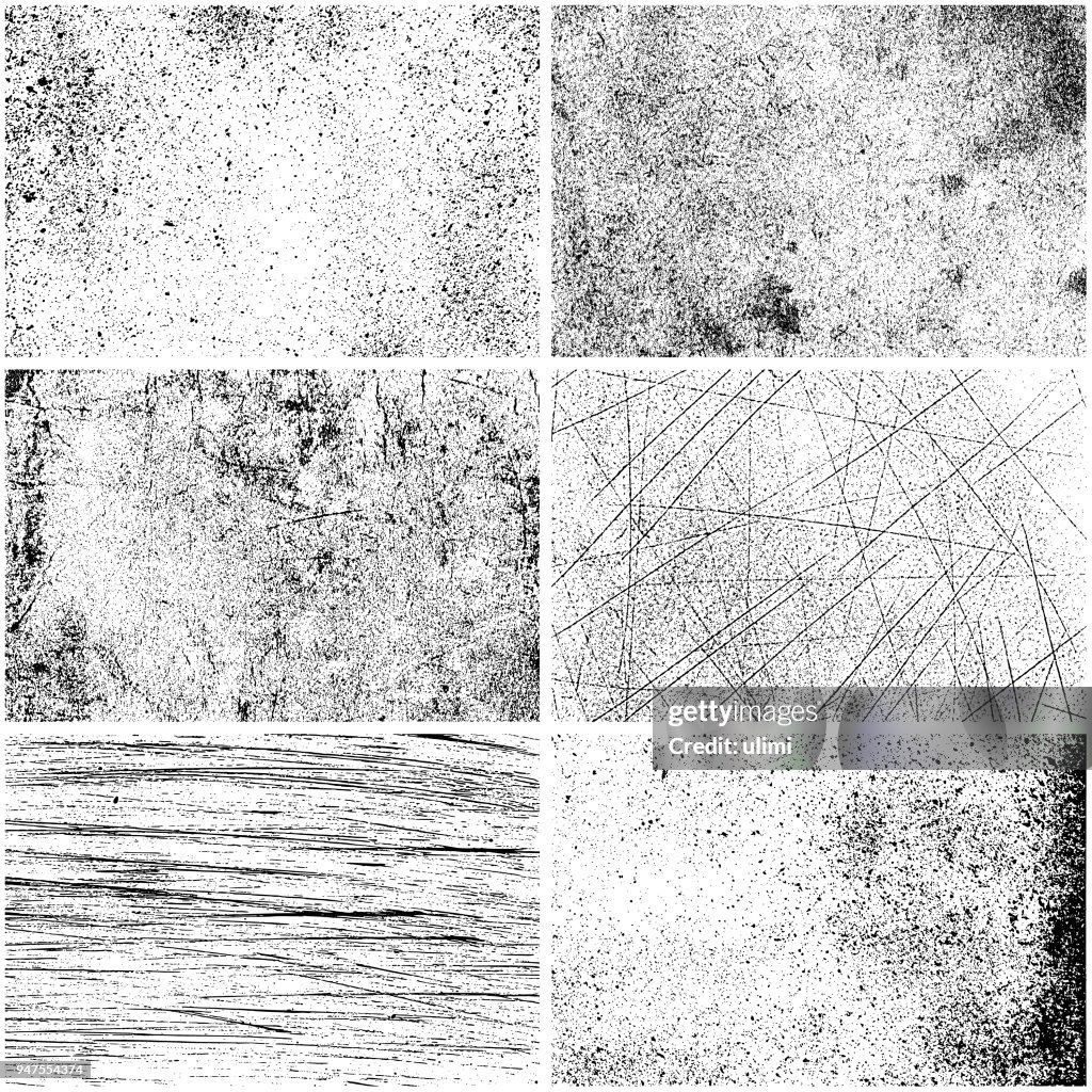 Set of monochrome texture backgrounds