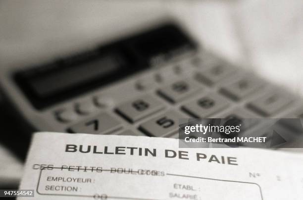 Bulletin de paie d'un employé en France.