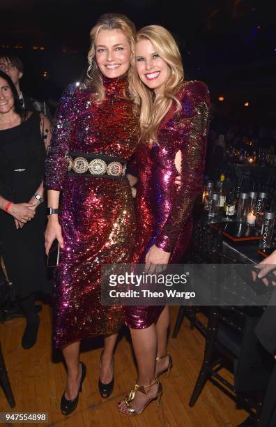 Paulina Porizkova and Beth Stern attend the 33rd Annual Rock & Roll Hall of Fame Induction Ceremony at Public Auditorium on April 14, 2018 in...
