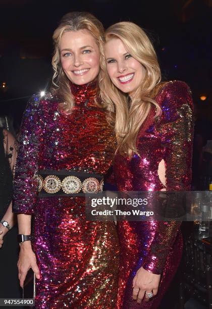 Paulina Porizkova and Beth Stern attend the 33rd Annual Rock & Roll Hall of Fame Induction Ceremony at Public Auditorium on April 14, 2018 in...