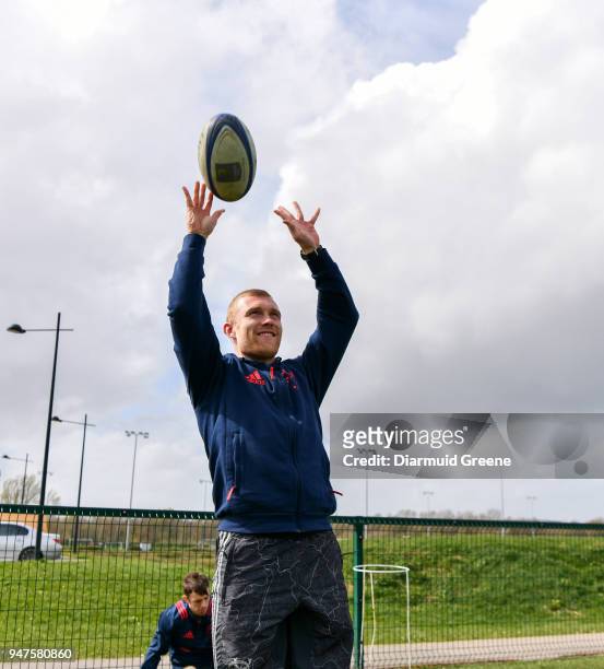 Limerick , Ireland - 17 April 2018; Keith Earls during Munster Rugby squad training at the University of Limerick in Limerick.