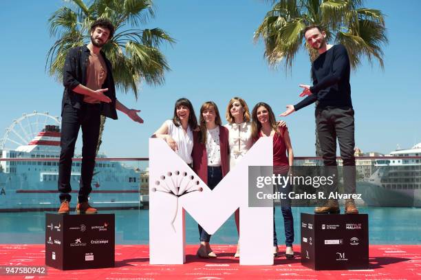 Actor Miki Esparbe, actress Maria Ribera, director Elena Trape, actress Alexandra Jimenez, producer Marta Ramirez and actor Bruno Sevilla attend 'Las...