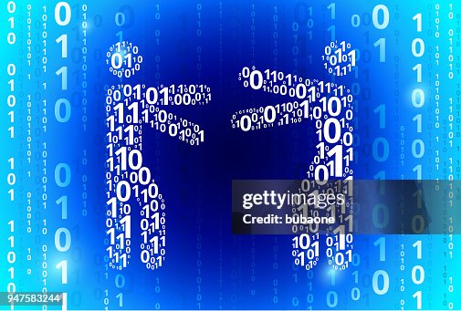Hugging Binary Code Blue Vector Pattern Background Hugging Binary Code Blue Vector Pattern Background