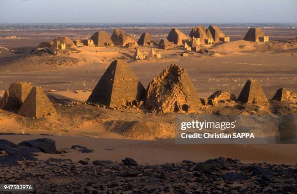 La nécropole de Méroé et ses pyramides à forte pente, datant de 600 av. J.C. À 400 après J.C., est un site est inscrit sur la liste du patrimoine...