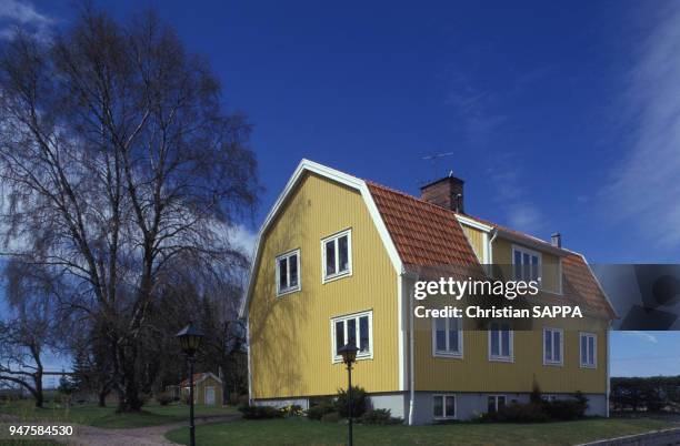 Maison traditionnelle suédoise, près d'Uppsala, Suède.