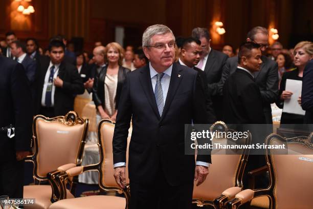 President Thomas Bach attends the SportAccord Opening Ceremony at the Royal Thai Navy Convention Hall on April 17, 2018 in Bangkok, Thailand.