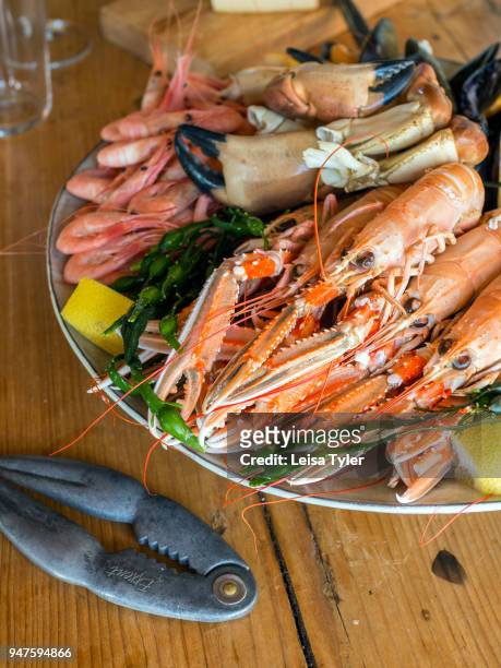 Seafood platter at Everts Sjöbods, a small travel business offering oyster safaris,meals and accommodation out of a 19th century boathouse in...