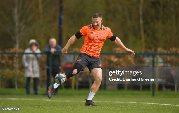 Limerick , Ireland - 17 April 2018; Andrew Conway during Munster Rugby squad training at the University of Limerick in Limerick.