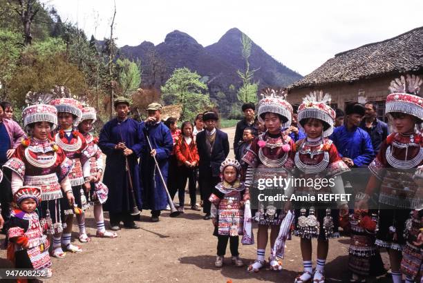 Cérémonie d'accueil dans un village miao, dans la province du Guizhou, Chine.