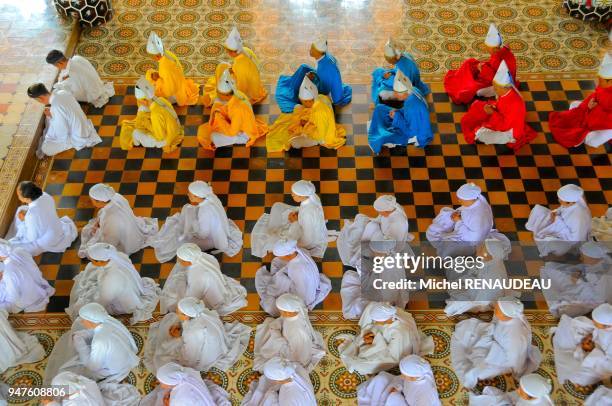 Vietnam, Tay Ninh Province, the temple of the Cao Dai Holy See near the town of Tay Ninh.