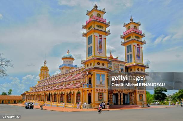 Vietnam, Tay Ninh Province, the temple of the Cao Dai Holy See near the town of Tay Ninh.