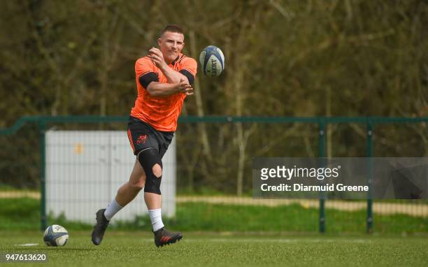 Limerick , Ireland - 17 April 2018; Andrew Conway during Munster Rugby squad training at the University of Limerick in Limerick.