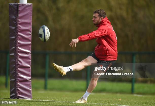 Limerick , Ireland - 17 April 2018; JJ Hanrahan during Munster Rugby squad training at the University of Limerick in Limerick.