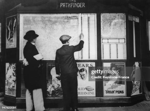 Le 'Pathfinder' ou plan automatique à Londres, Royaume-Uni en août 1931.