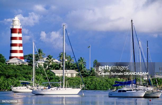 Hopetown harbour. Abaco island. Bahamas. Caribbean.