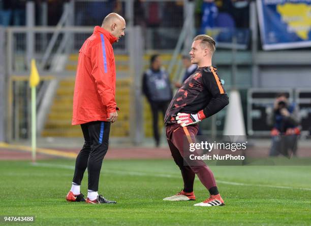 Marc-Andre ter Stegen during the UEFA Champions League quarter final match between AS Roma and FC Barcelona at the Olympic stadium on April 10, 2018...