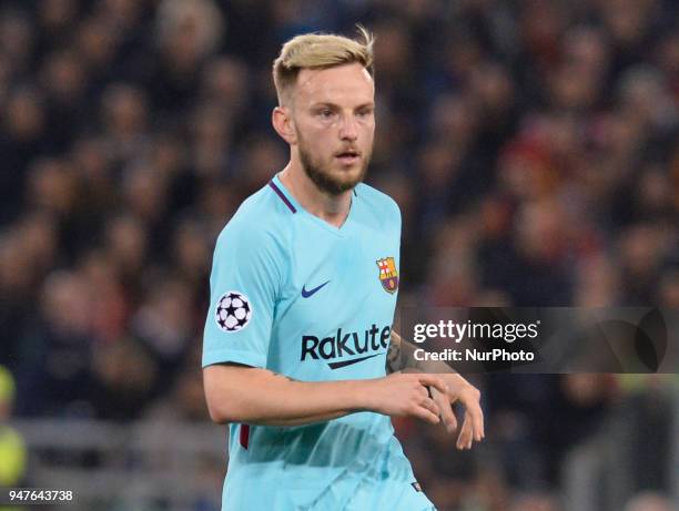 Ivan Rakitic during the UEFA Champions League quarter final match between AS Roma and FC Barcelona at the Olympic stadium on April 10, 2018 in Rome,...