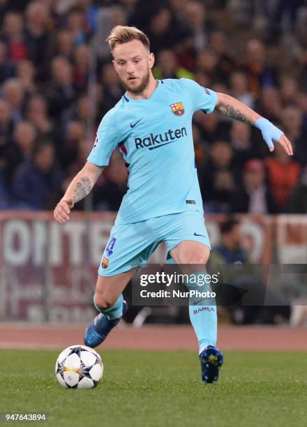 Ivan Rakitic during the UEFA Champions League quarter final match between AS Roma and FC Barcelona at the Olympic stadium on April 10, 2018 in Rome,...