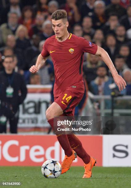 Patrik Schick during the UEFA Champions League quarter final match between AS Roma and FC Barcelona at the Olympic stadium on April 10, 2018 in Rome,...