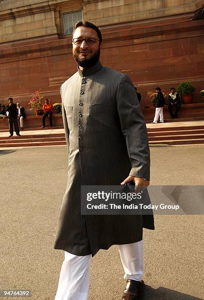 Asaduddin Owaisi at Parliament House in New Delhi on Thursday, December 17, 2009.