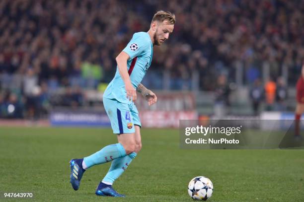 Ivan Rakitic during the UEFA Champions League quarter final match between AS Roma and FC Barcelona at the Olympic stadium on April 10, 2018 in Rome,...