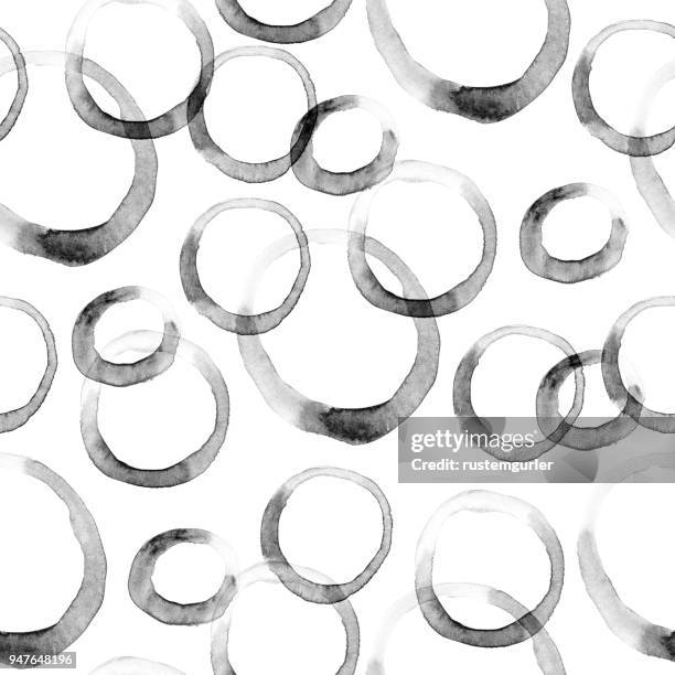 seamless watercolor circle pattern - selective colour stock illustrations