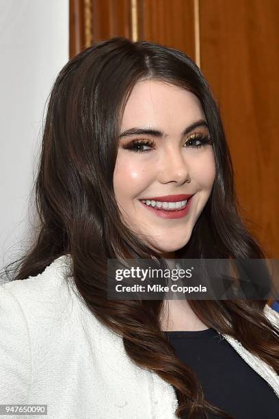 United States Olympic Gold Medal Gymnast McKayla Maroney poses for a photo at The Pierre Hotel on April 17, 2018 in New York City.