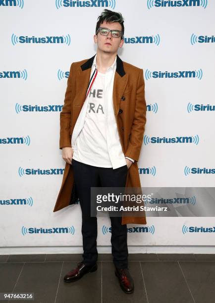 Actor Asa Butterfield visits the SiriusXM studios on April 17, 2018 in New York City.