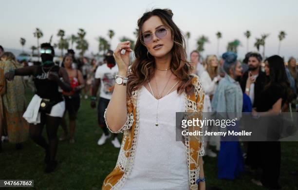 Maren Wolf wearing a Orsay look during day 1 of the 2018 Coachella Valley Music & Arts Festival Weekend 1 on April 13, 2018 in Indio, California.